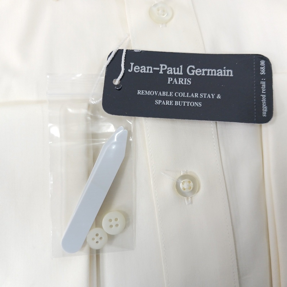 Jean-Paul Germain Mens Dress Shirt 16.5 32/33 Cream French Cuff Super Soft 615FC - Picture 4 of 9